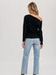 Off Shoulder Knit Top - Black