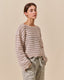 Textured Stripe Sweater W/ Scallop