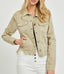 Curvy Irregular Frayed hem Jacket - Khaki