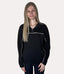 Contrast Stripe Scuba Pullover - Black/Natural