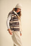A STRIPED PLUSH FLEECE OVERSIZED VEST: MULTI