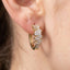 Staggered Baguette Cz And Plain Huggie Earring Set: G