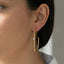 Secret Box Gold Dipped Cz Open Oval Hoop Earrings: GD