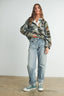 The Moss Patchwork Fleece Half Snap Top: OLIVE MULTI