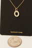 Pave Oval Pendant Dainty Chain Necklace: G