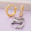 Single Cz Stud Hinge Hoop Earrings: G