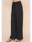 Soft Linen Wide Leg Pants: Black