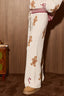 Gingerbread Graphic Knit Wide Leg Lounge Pants: CREAM-RED