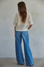 Knit Sweater Cotton See Through V-Neck Cardigan: Cream