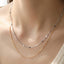 Flat Disc Station Double Layer Necklace: G