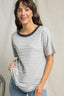 T-Shirt With Contracts Binding Detail: Heather Grey