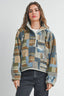 The Moss Patchwork Fleece Half Snap Top: OLIVE MULTI