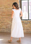 Eleanor White A-line Midi Dress: 1XL