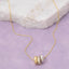 Gold Dipped Cz Triple Ring Charm Necklace: GOLD