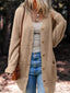 Fuzzy Buttoned Cardigan w/ Pockets - Camel