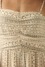 Geometric-Print Ruched Wide-Leg Tiered Ruffle Cami Jumpsuit: Oatmeal