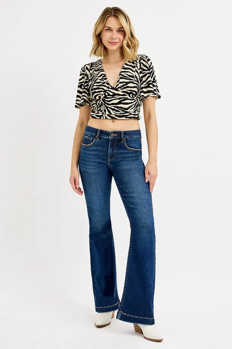 Juno Tummy Control Mid Rise Flare Jeans