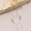 Oval Cz Bezel Stud With Long Chain Tassel Drop Earrings: G