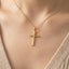 Gold Dipped Dainty Cross Pendant Necklace: G