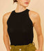 Cora Halter Sweater Tank - Black