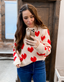 Fuzzy Heart Sweater - Vanilla Cream