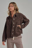 GARMENT WASH FALL JACKET BIG FRONT PATCH POCKETS: VINTAGE BROWN