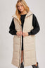 Quilted Longline Puffer Vest: Sand