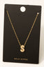 Gold Dipped Cz Pave Bubble Letter Pendant Necklace: S