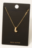Gold Dipped Cz Pave Bubble Letter Pendant Necklace: L