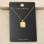 Gold Dipped Cross Square Medallion Pendant Necklace: GOLD