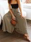 Wide Leg Pants with Pockets - Olive Brown