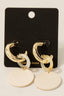 Wood And Shell Link Dangle Hoop Earrings: G