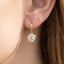 Round Cz Bezel Drop Earrings: GOLD