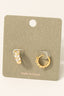 Oval Rhinestone Studded Hinge Hoop Earrings