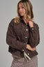 GARMENT WASH FALL JACKET BIG FRONT PATCH POCKETS: VINTAGE BROWN