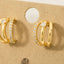 Pave Layered Hoop Huggie Earrings: G