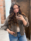 Vintage Wash Pleated Back Jacket: BLACK COFFEE