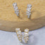 Staggered Baguette Cz And Plain Huggie Earring Set: G