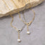 Gold Paperclip Chain Pearl Drop Lariat Necklace: TT