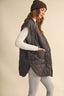 REVERSIBLE OVERSIZED QUILTTED PLAID VEST: Brown