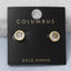 Gold Dipped Round Bezel Cz Stud Earrings: GOLD