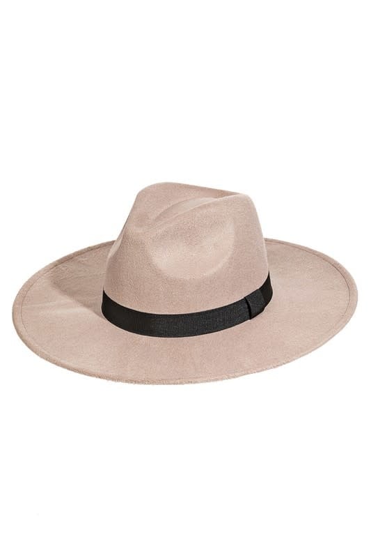 Flat Western Wide Brim Ribbon Hat
