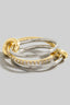 Gold Dipped Two Tone Layered Pave Band Rings Set