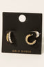 Gold Dipped Cz Pave Layered Hoop Earrings