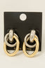 Gold Dipped Two Tone Oval Hoop Door Knocker Earrings