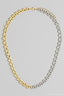 Gold Dipped Two Tone Double Link Chain Necklace