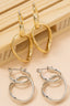 Gold Dipped Irregular Double Hoop Dangle Earrings