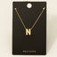Gold Dipped Cz Pave Bubble Letter Pendant Necklace: C