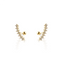Curve CZ Diamond Screw Back Earrings: Yellow Gold
