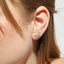 18k Gold Filled Clear Cubic Zirconia 3-Shapes Stud Earrings